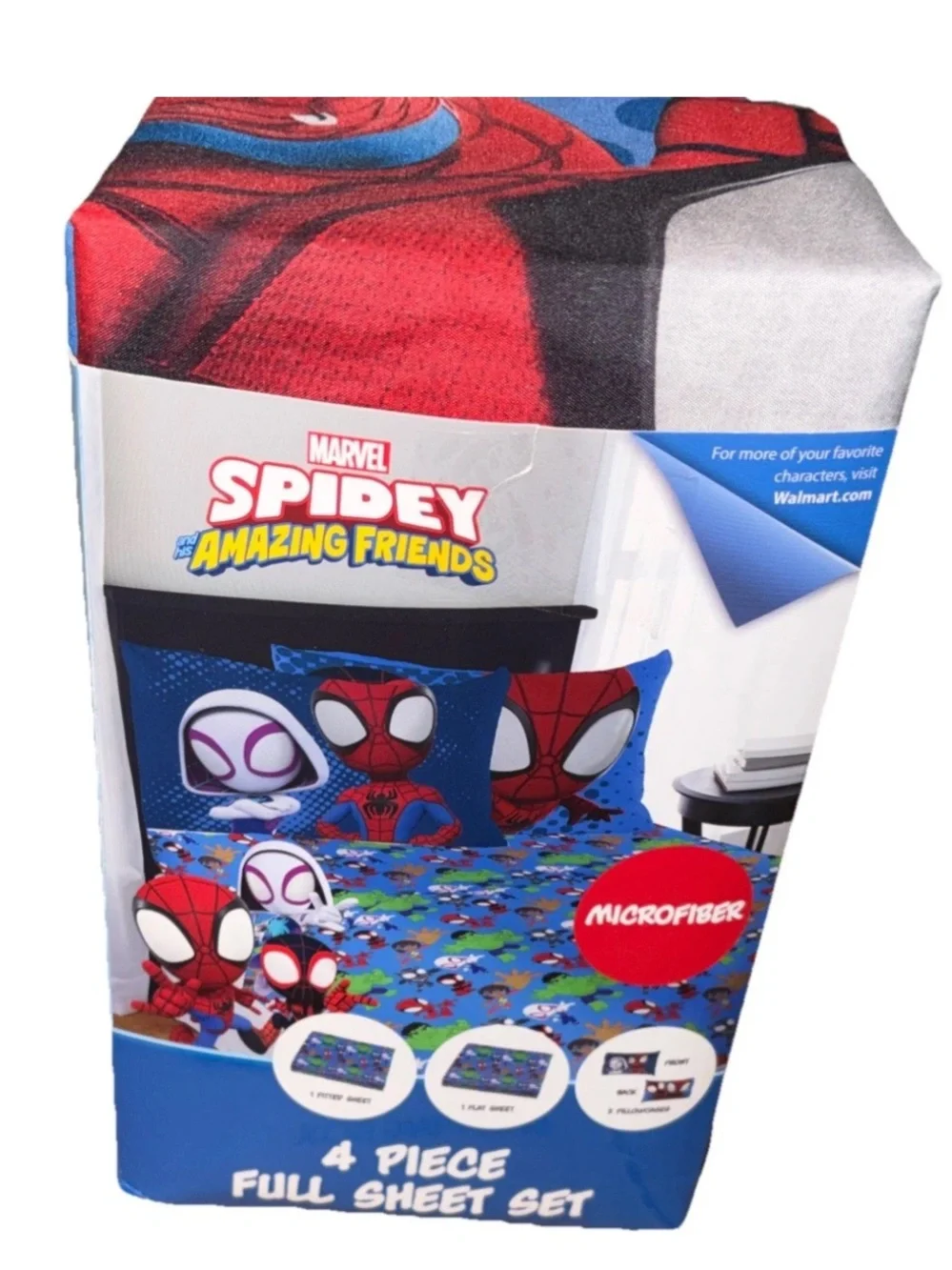 Spider-Man Spidey and His Amazing Friends 4-Piece Blue Marvel Bedding Sets, Full